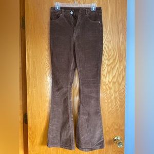 SHEIN Brown Corduroy Flared Jeans | S
